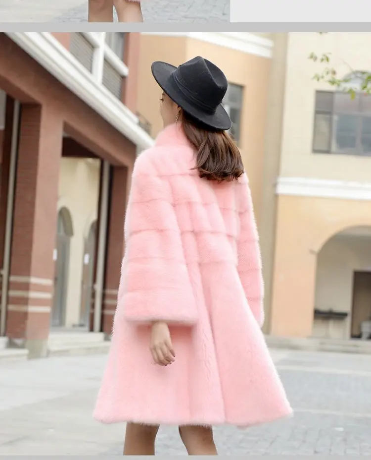 inverno полностью из норки пальто с мехом moda colar longa secha de gola de vison casaco de pele das mulheres