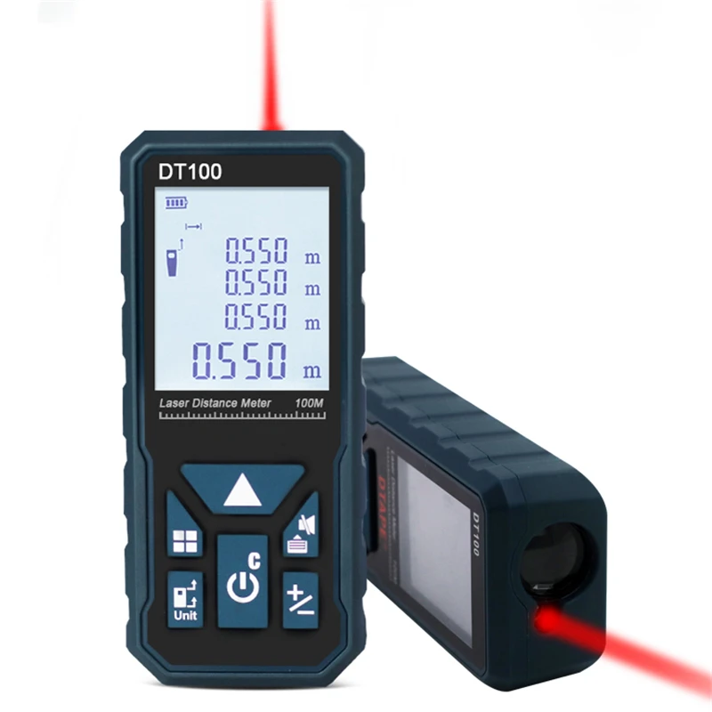 DT50 DT80 DT100 DT120 2.0 Inch Backlight LCD Screen Digital Laser Rangefinder Distance Meter Single Continuous Area/Volume