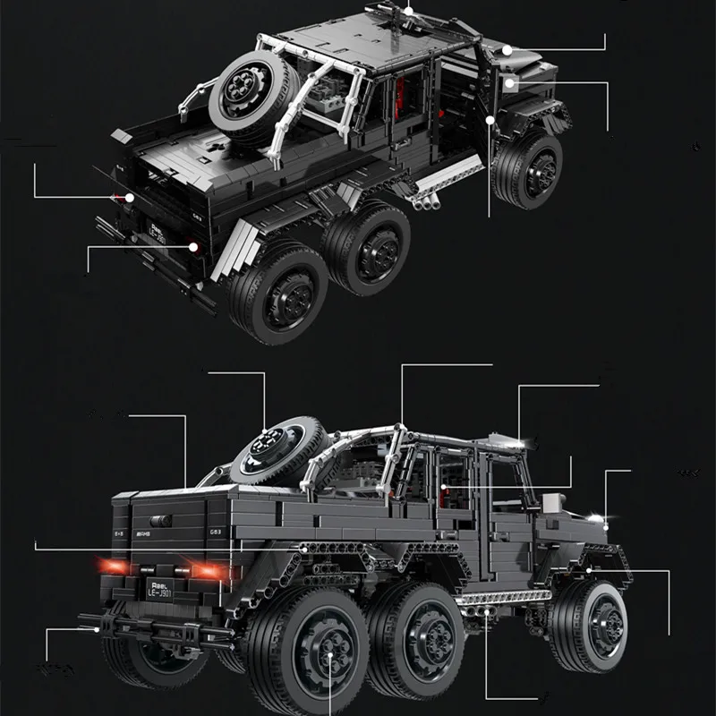 3300 шт. серия Technic car совместима с MOC 2425 G63AMG 6X6 LAND крейсер Модель Строительные блоки кирпичная игрушка для автомобиля