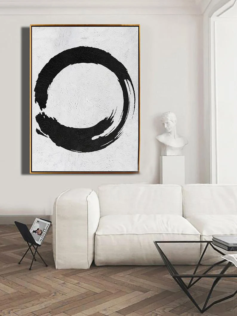 Minimalist Geometric Abstract Circle - Canvas Wall Art Painting