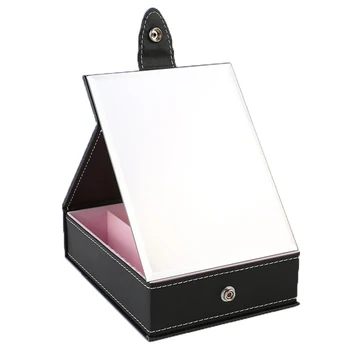 

Portable Folding Makeup Mirror With Storage Box Cosmetic Holder Organizer Vanity Mirror Desktop Make Up Vanity Mirror