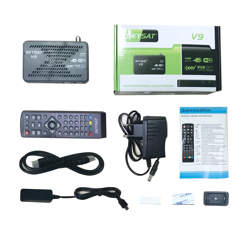 SKYSAT V9 CCCams сервер hd Newcamd DVB S2 спутниковый ресивер Поддержка WiFi 3G Youtube PVR PowerVu Biss