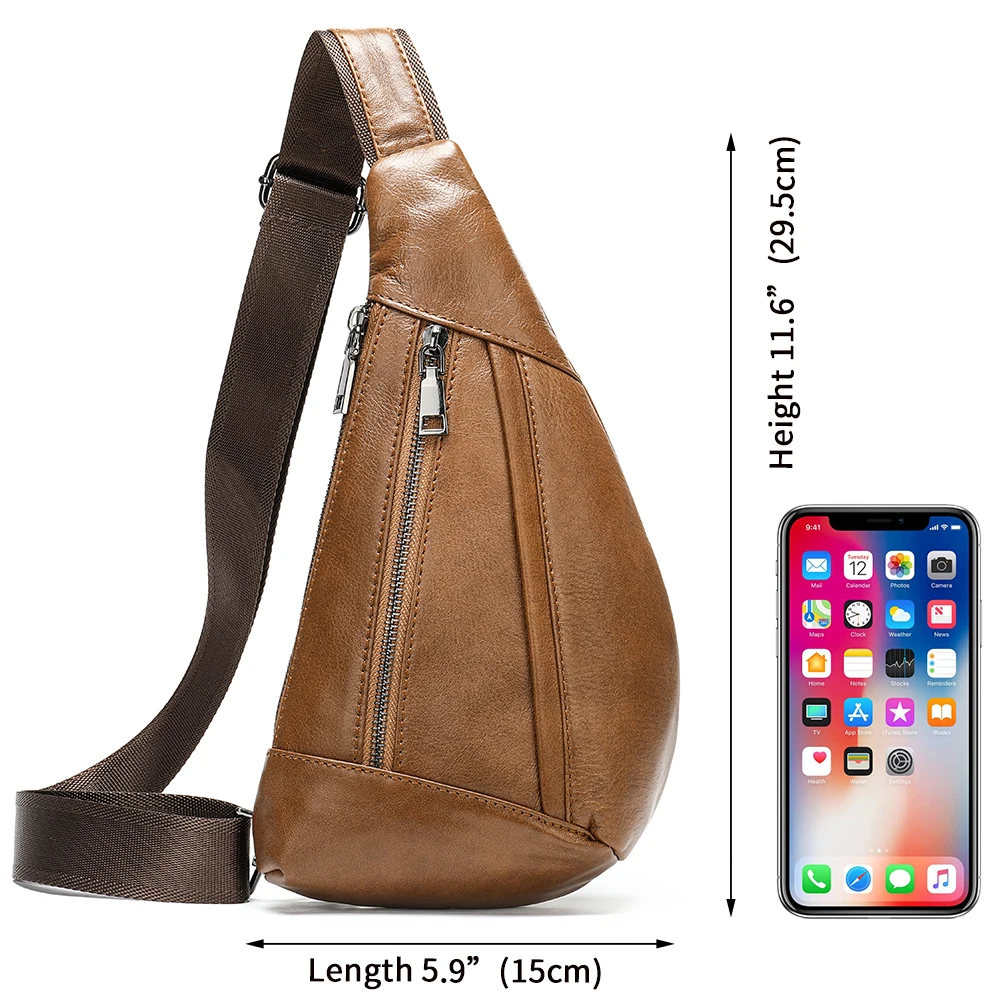 MVA Original Crossbody Bag für Herren, Umhängetasche aus Leder, kleine Brusttasche 7025_voghion.com