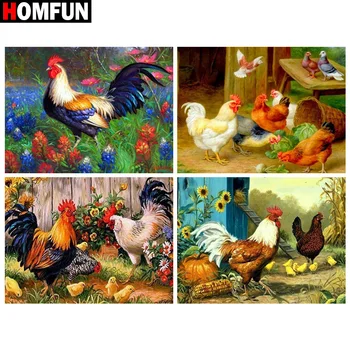 

HOMFUN Full Drill Diamond Painting "Painting chicken farm" DIY Picture Of Rhinestone 5D Diamond Embroidery Cross Stitch Decor