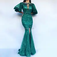 Блестящее зеленое вечернее платье с v-образным вырезом, платье знаменитостей, с металлическим напылением, с разрезом, длина до пола