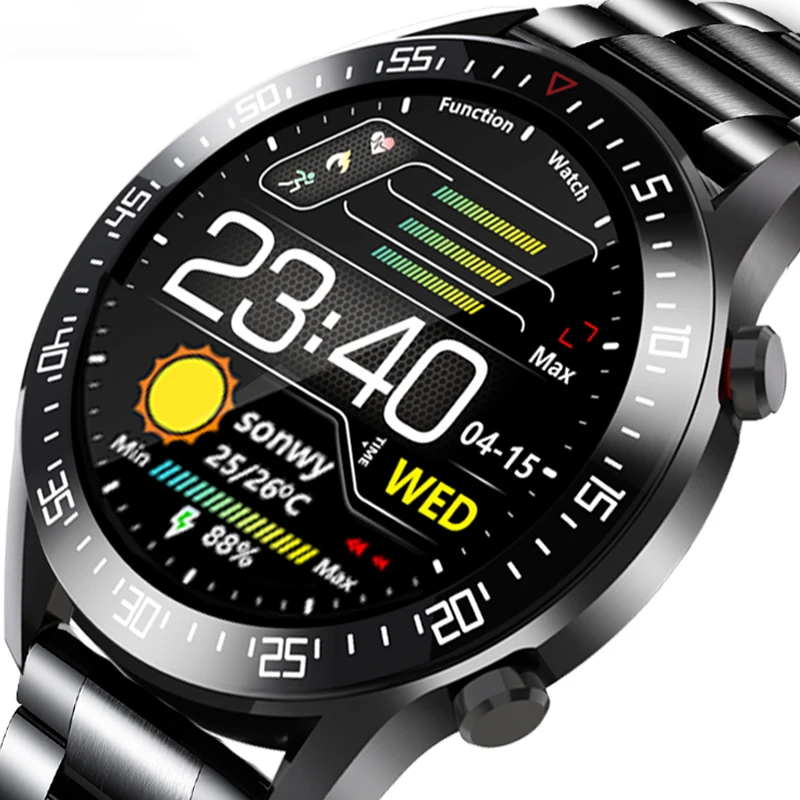 Reloj inteligente deportivo de lujo para hombre, pulsera con pantalla táctil de círculo completo, resistente al agua IP68, novedad de 2021