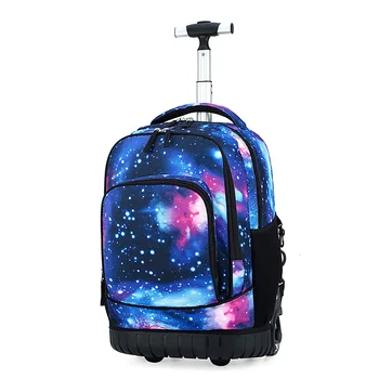 

Removable Wheeled Schoolbag Children Printing Luggage Book Bags Travel Waterproof Backpack Trolley School Bags for Girls