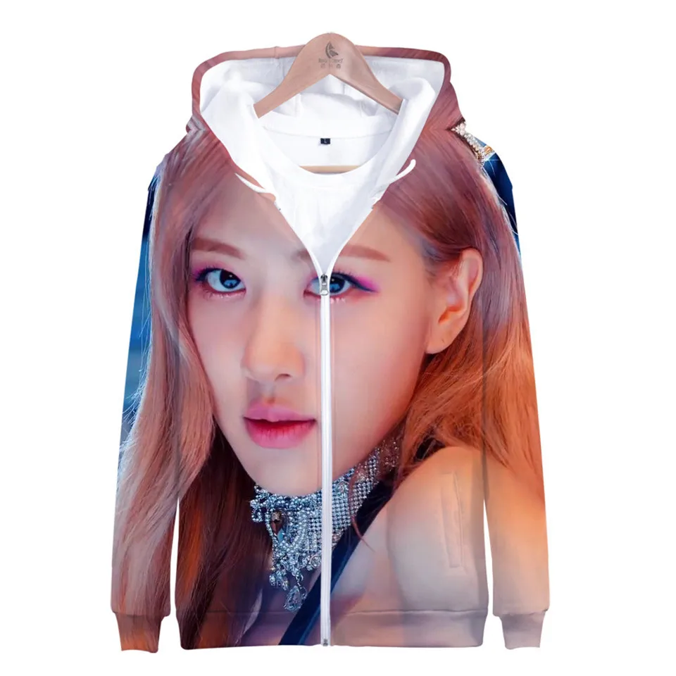 Детские толстовки с капюшоном для детей от 2 до 13 лет KPOP/черно-розовая толстовка с капюшоном с 3d принтом куртка с длинными рукавами для мальчиков и девочек детская одежда