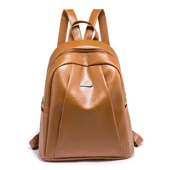 

11L Leather Backpack Women 2020 Small School Travel Backpack Fashion Woman Backpacks Casual Bagpack Back Pack Bag Brown Black