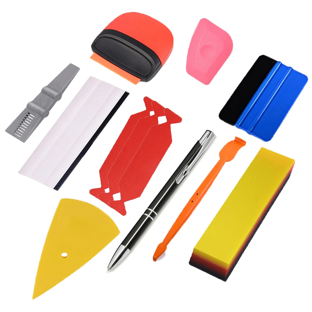 

FOSHIO Car Wrap Tool Vinyl Squeegee Felt Kit Glass Protective Film Tint Install Scraper Sticker Old Glue Remove Auto Accessories