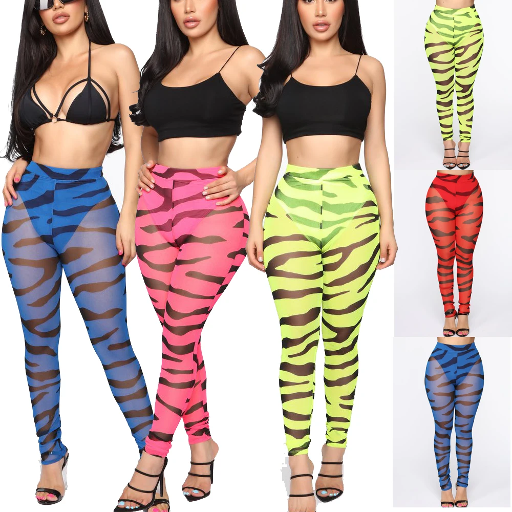 leopard mesh trousers