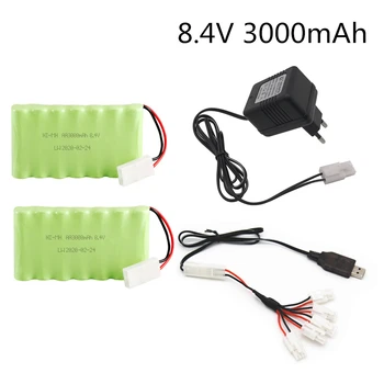 

Ni-Mh 8.4v 3000mah Battery With USB Charger For Rc toys Car Tank Train Robot Boat Gun AA 8.4v Rechargeable Battery Pack