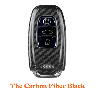 Carbon Fiber Black T-carbon Glass Carbon Fiber Car Key Protection Cover for Audi A4L A5 A6 A6L Q5 S5 S7 Protect Shell Car Styling Case Covers - Название цвета: Carbon Fiber Black