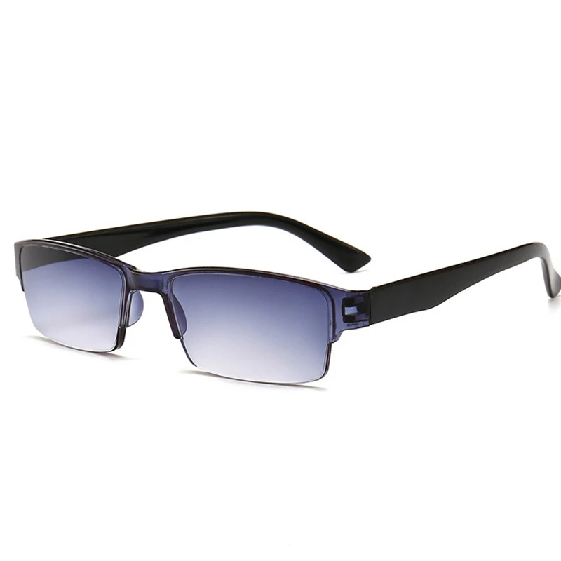 Gafas de lectura teñidas con gradiente Unisex, lentes de aumento para presbicia, protección UV para exteriores, azul lago ligero