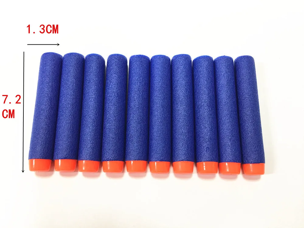 

100PCS Nerf Bullets Soft Toy Gun Bullet Round Head Air Hollow Hole 7.2cm Refill Darts Toy Gun Water Gun For Nerf Series Blasters