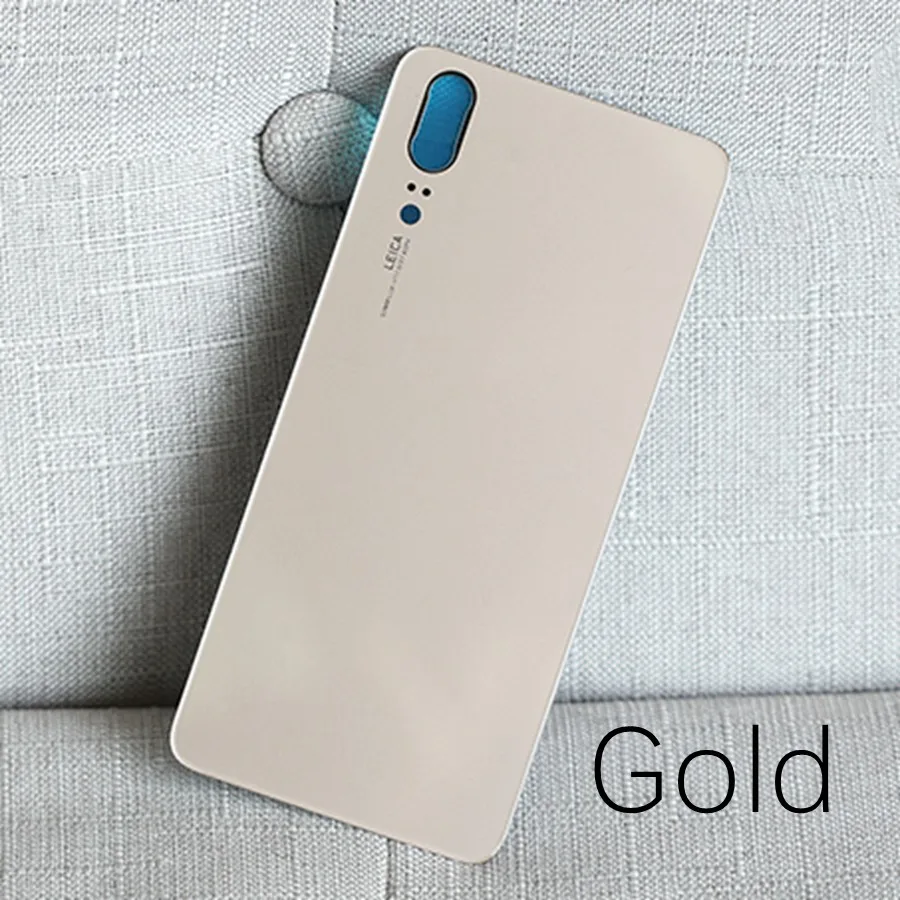 Gold No Lens Задняя стеклянная панель для huawei P20 EML-L29 Крышка батарейного отсека задняя дверь корпус чехол для huawei P20 задняя крышка с объективом камеры EML-L09 - Цвет: Gold No Lens