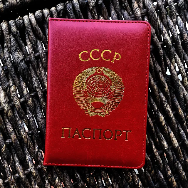 Russia Passport Cover CCCP Soviet Leather Covers for Passports Ussr Passport Holder Men Women Travel Organizer Red