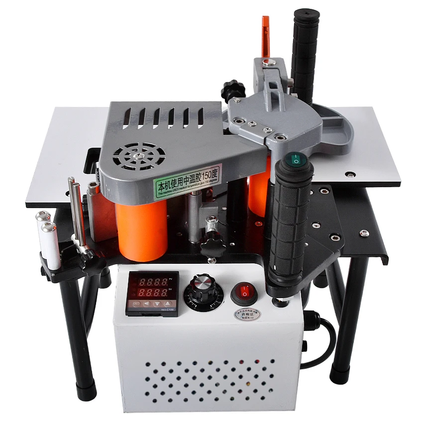 SC-40 Edge Banding Machine Portable Wood PVC Two-sided Gluing Edge Bander Tray Cut Adjustable Speed 110/200V 1200W 1000ml