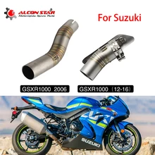 Alconstar мотоцикл полная система выхлопа Escape Slip-On для Suzuki GSXR1000 GSX 2006 2012- Модифицированная средняя Соединительная труба