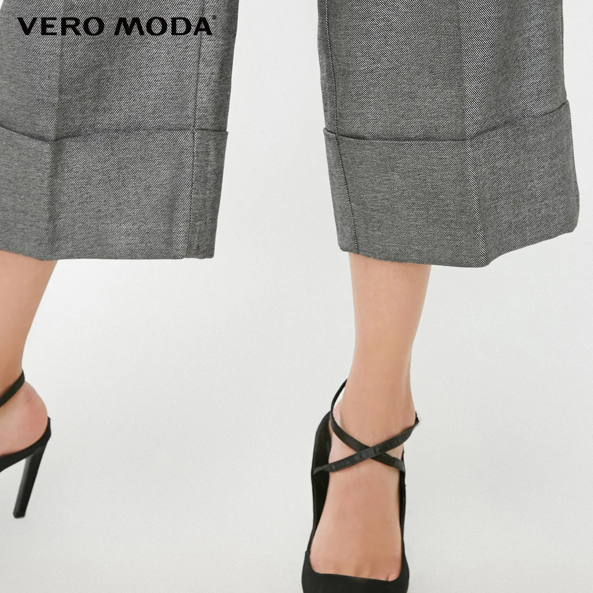 Vero Moda Новое поступление широкие брюки Капри с отворотами для отдыха | 31846J521