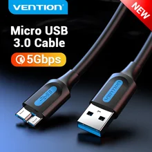 Vention micro usb 3.0 cabo 3a carregador rápido cabo de dados cabos do telefone móvel para samsung nota 3 s5 toshiba sony usb micro b cabo