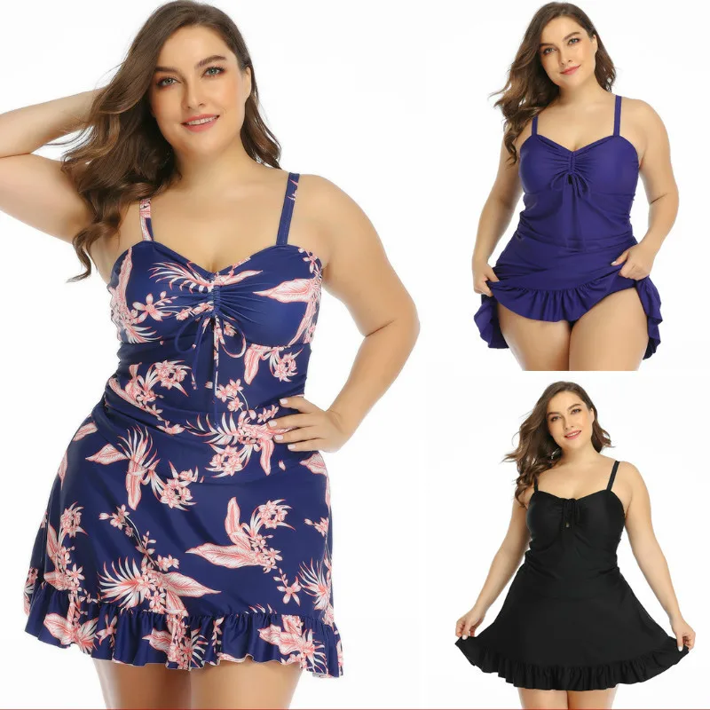 

Summer Plus Size Bikini Set For Women Sexy Paded Push Up Bikini Large Size split Swimwear Dot Print Beach Wear Bathing Suit