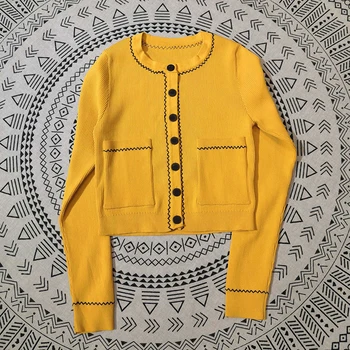 

Women Short Cardigan Spring O-neck Casual Single Breasted Long Sleeve Sweater Cardigan Fashion New Button Cardigan Coat