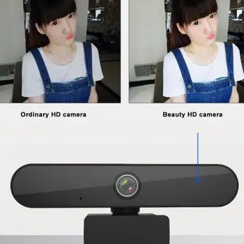 

1080P For PC Computer Conferencing Auto Focusing ABS Free Driver With Microphone 360 Degree Rotation Home Office USB HD Webcam