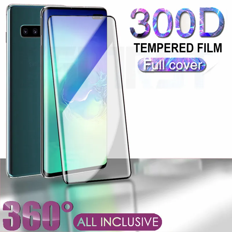 300D Curved Tempered Glass For Samsung Galaxy S9 S10 S20 Plus S10e Glass Screen Protector Note 8 9 1