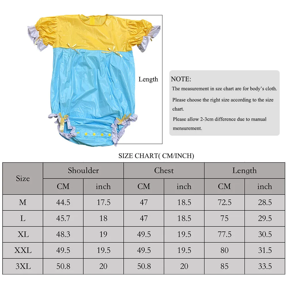 ABDL PVC Romper Onesie Pajamas Snap Crotch Bodysuit