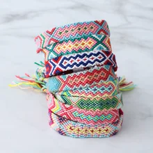 Плетеные веревочные браслеты дружбы для женщин и мужчин, богемский стиль, хлопок, ручная работа, очаровательный браслет и браслеты, этнические ювелирные изделия, подарки