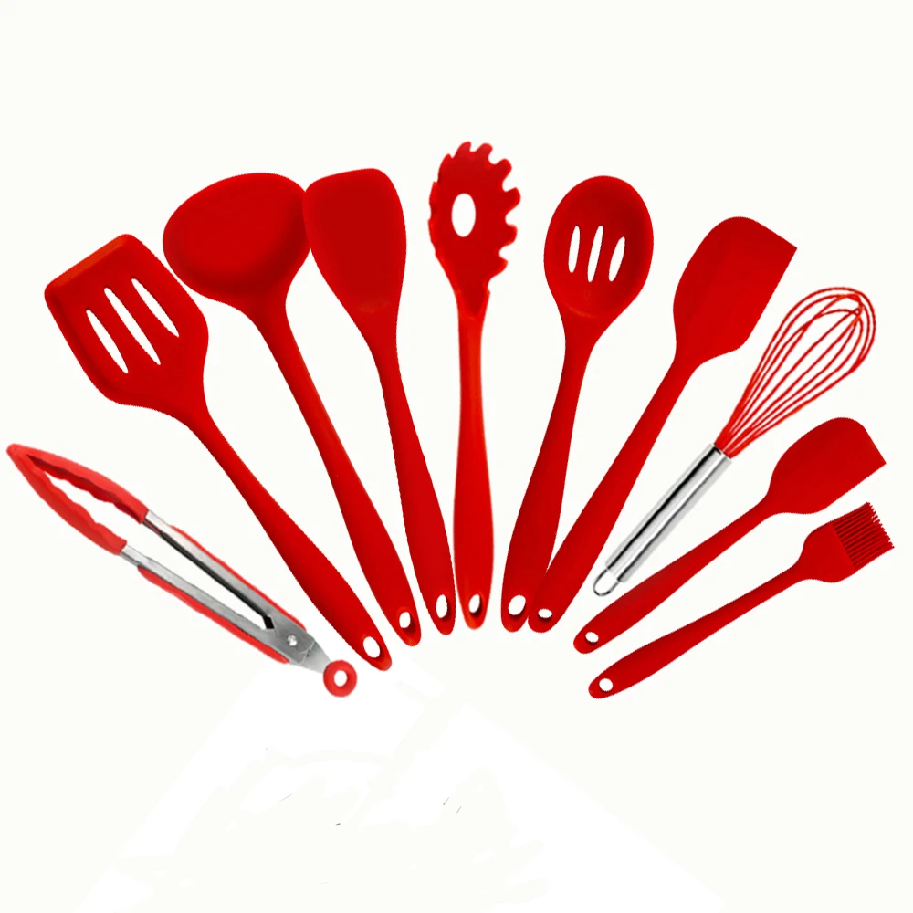 Антипригарный силиконовый набор кухонной посуды красный Тернер венчик лопатка пищевая щетка термостойкие Кухонные гаджеты набор инструментов для приготовления пищи