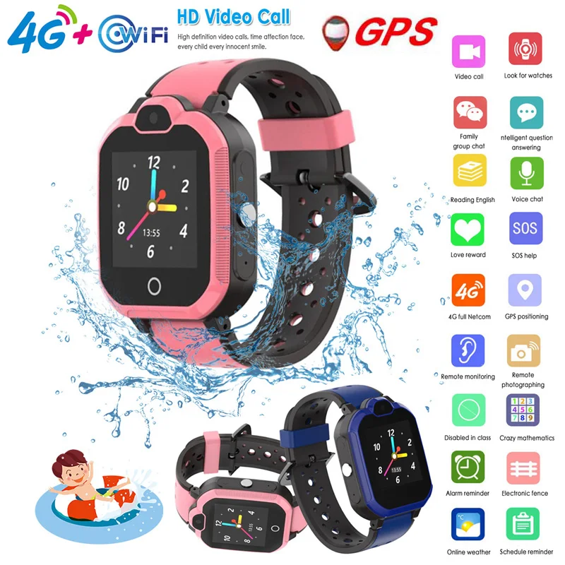4G Детские Смарт часы GPS Wifi SOS LBS SIM телефон видео звонок водонепроницаемые детские
