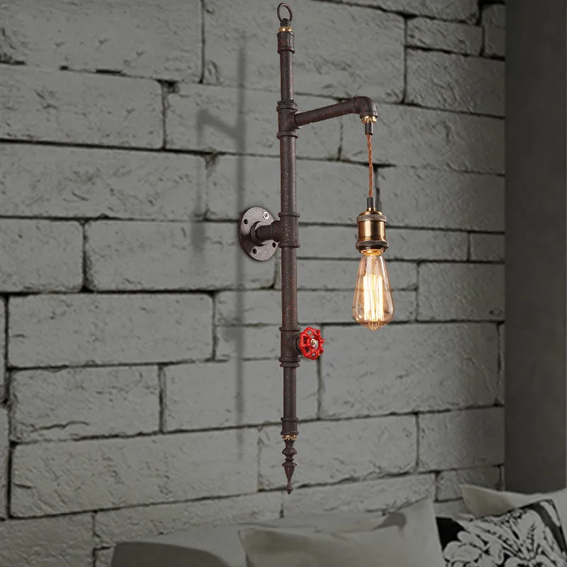 

special supply of American Rural wall lamp industrial wind loft retro Cafe Restaurant chandelier iron pipe wall lamp
