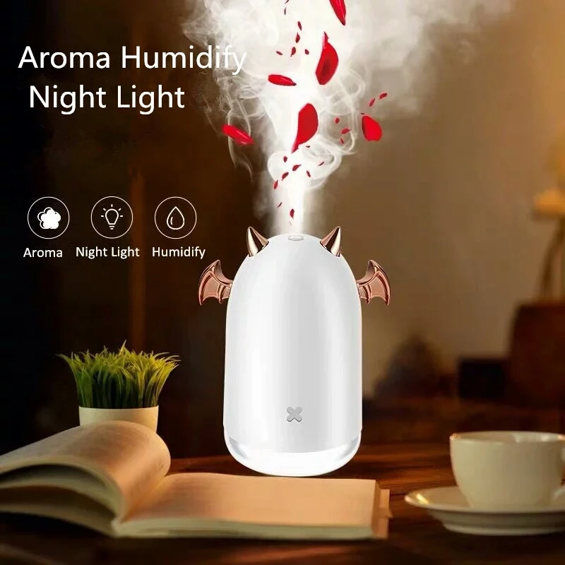  230ml Ultrasonic Air Humidifier Little Devil USB Aroma Essential Oil Diffuser For Home Car Mist Mak