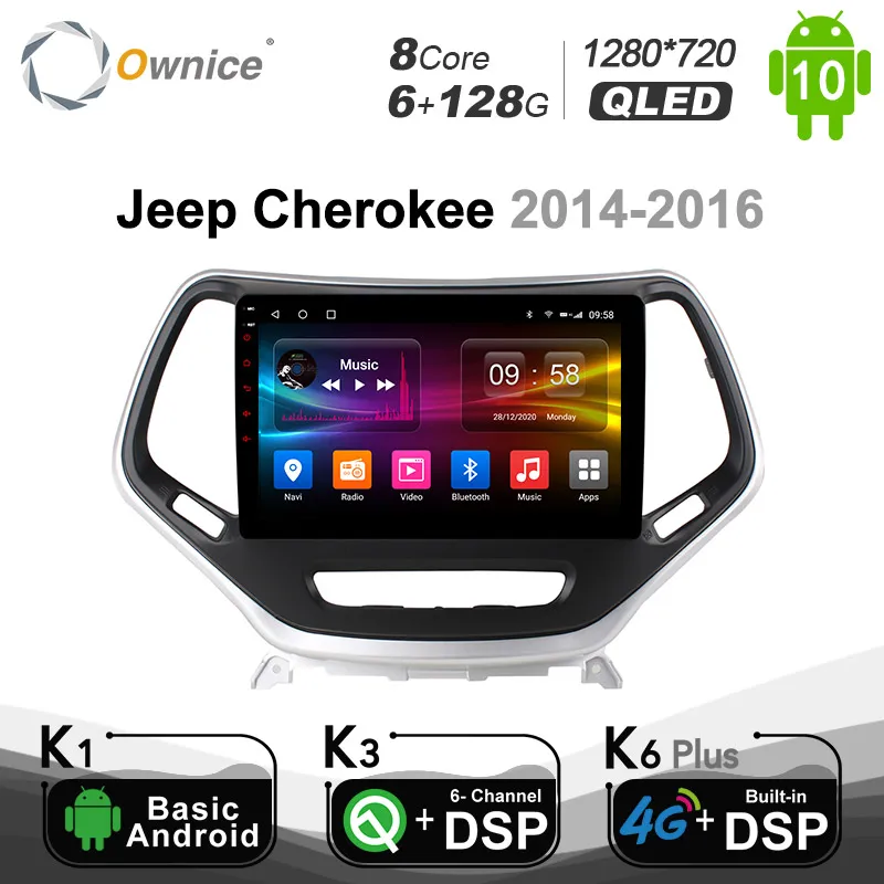 6 + 128G Ownice Octa Core Android 10 0 автомобильный DVD GPS плеер для Jeep Cherokee 5 KL 2014-2018 4G LTE DSP