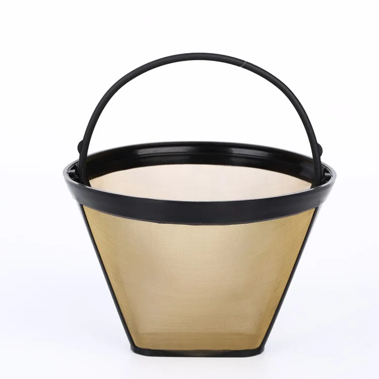 

Cone-Style Reusable Coffee Filter Permanent Coffee Maker Machine Filter with Handle Cafe Coffees Tools Handmade Kitchenware