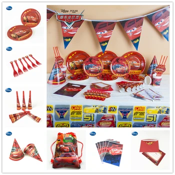 

High Quality Cars Disney Boy Birthday Party Decorations Kids Balloon Paper Cups Plates Baby Shower Disposable Tableware Supplies