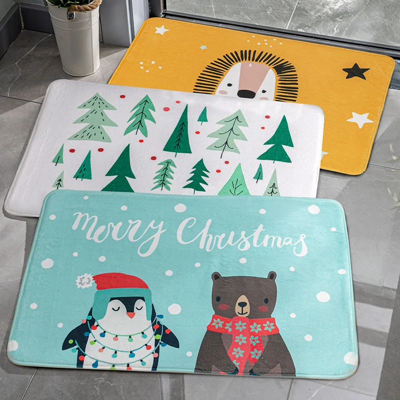 Рождество дома коврик в дверной коврик для ванной, спальни дверь кухни, ванной абсорбирующий коврик, коврик для унитаза
