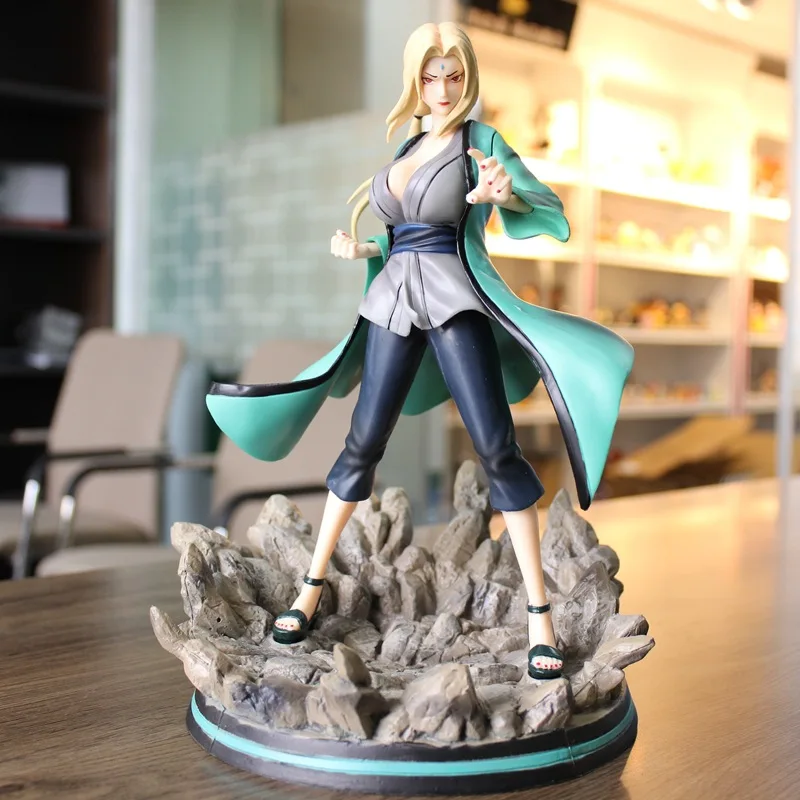 Naruto PVC Action Figures Tsunade Statue Diorama 280mm Anime Naruto Shippuden Figurine Tsunade Model Toys