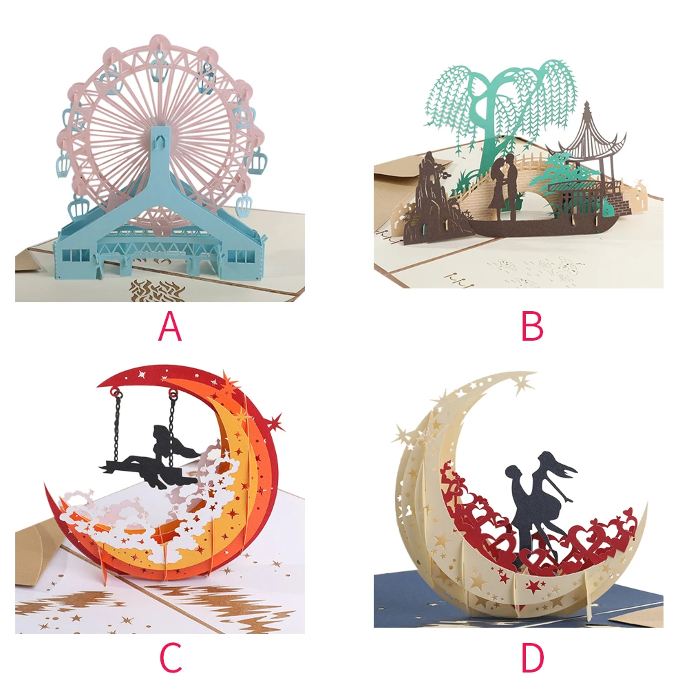  3D New Year With Envelope Holiday Home Printing Greeting Card Craft Wedding Invitation Postcards Fo - 4.00043E+12