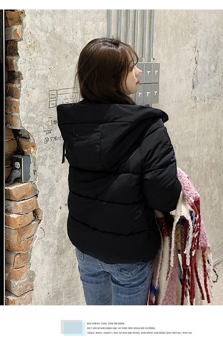 Зимняя куртка женская короткий стиль зима Новая корейская шляпа пальто маленькая хлопковая куртка Женская свободная пуховая одежда