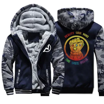 

Avengers Winter Men Thick Warm Fleece Jacket Camo Thanos Infinity Gauntlet Hoodie Jackets Sweatshirts Raglan Thicken Sportswear