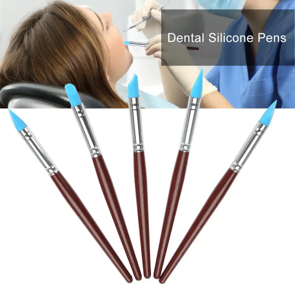 5pcDental Silicone Pen Brush For Composite Resin Cement Porcelain Tooth Shaping 5pcDental Silicone Pen Brush For Composite Resin Cement Porcelain Tooth Shaping