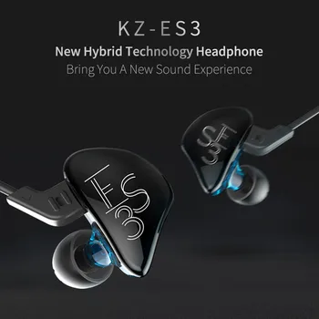 

KZ ES3 BA+DD In Ear Earphone Hybrid Headset HIFI Bass Noise Cancelling Earbuds With Mic Replaced Cable Four Layers Of CCAW