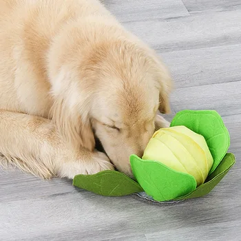 

Creative Interactive Puppy Food Dispenser Pet IQ Training Toy Cabbage Shape Dog Sniffing Mat Pet Slow Feeding Bowl Toys