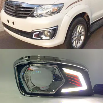 

Car Flashing 2PCS LED DRL For Toyota Fortuner 2012 2013 2014 Car daylight Daytime Running Lights fog lamp with Harness switch