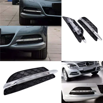

LED DRL Daytime Running Lights Fog Lamps in Front Bumper Kit For Mercedes- W204