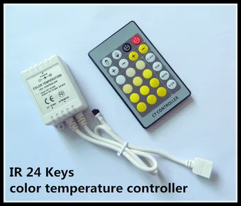 

10PCS 24Key IR Led Color Temperature Controller DC12-24V 3A*2CH 2 Roads Input for 3528 5050 5730 5630 Led Strip CT controller