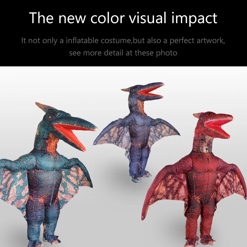 Inflatable Costume Adult Pterosa Dinosaur Inflatable Costume Halloween Cosplay Pterosaur Spinosaurus Disfraz Trex Dragon Velociraptor